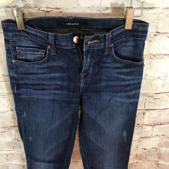 J Brand Heathered Mid Rise Blue Skinny Jeans - Picture 3 of 7